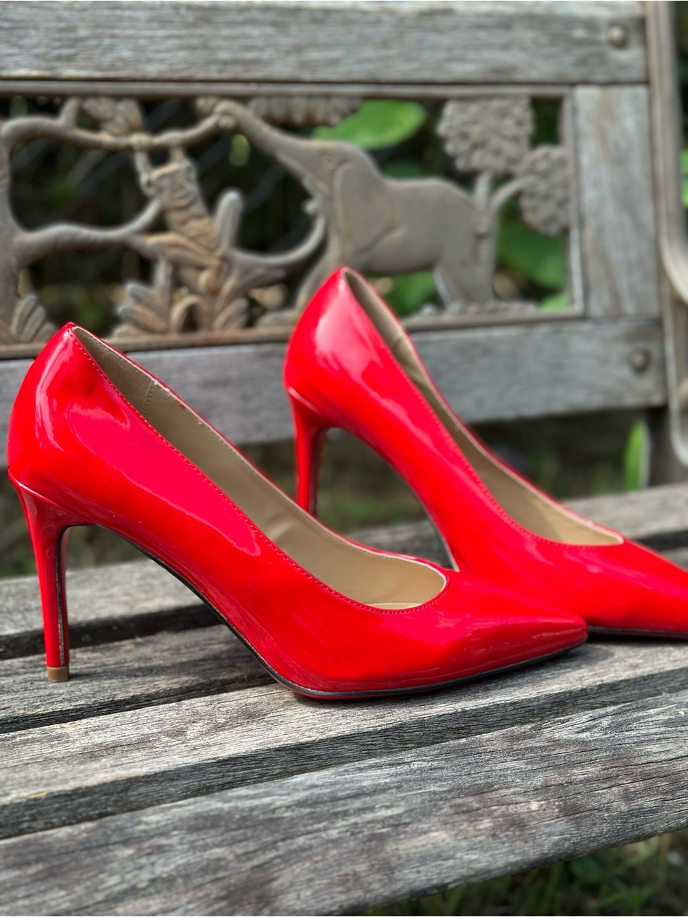 Christian Louboutin Red Patent Pointed-Toe Stiletto Pumps